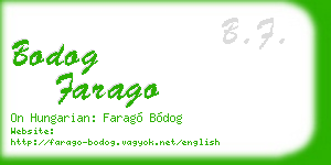 bodog farago business card