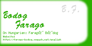 bodog farago business card